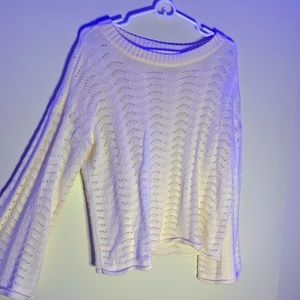 White knitted sweater